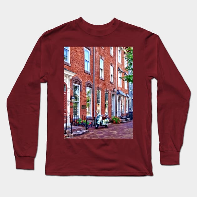 Harrisburg PA - Moped on State Street Long Sleeve T-Shirt by SusanSavad